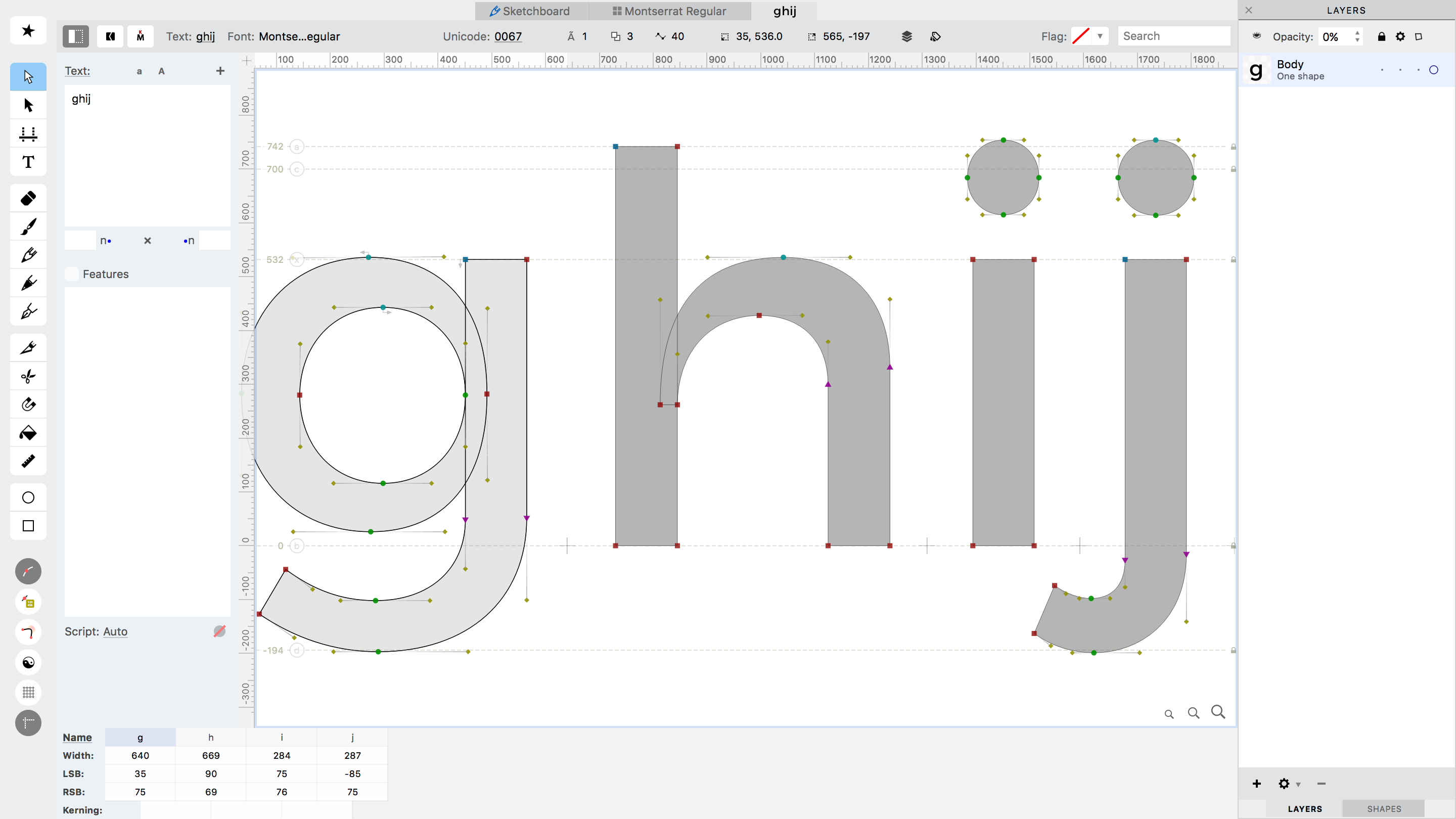 FontLab VI User Interface