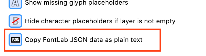 Preference to copy FontLab JSON as plain text