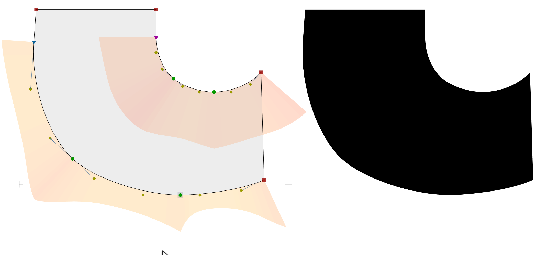 G2 curve continuity: Harmonized Smooth nodes