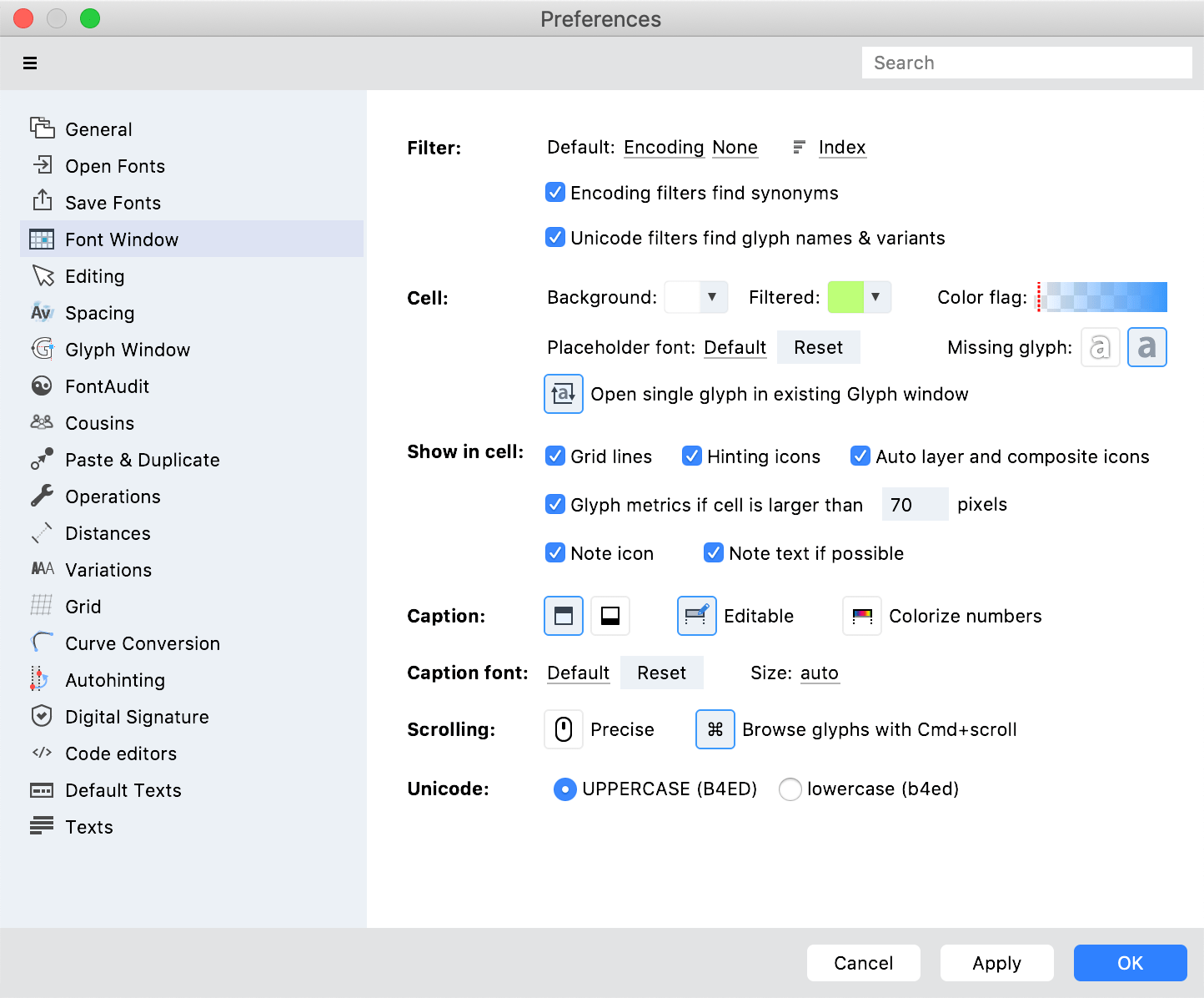 Redesigned preferences